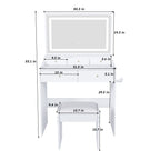 Modern Makeup Vanity Set with Power Outlet and Adjustable Lighting - Black or White