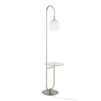 Contemporary Floor Lamp with Tempered Glass Table - Gray