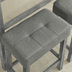 59 Inch Bar Table and Chair Set with Power Outlet - Solid Wood & MDF