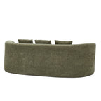 Curved Modern Boucle Sofa with Upholstered Finish - Forest Green, Beige, Camel