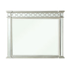 Mirrored Designed Mirror with Beveled Edge - Silver