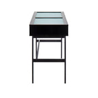 Contemporary Console Table with Tempered Glass Top - White or Black
