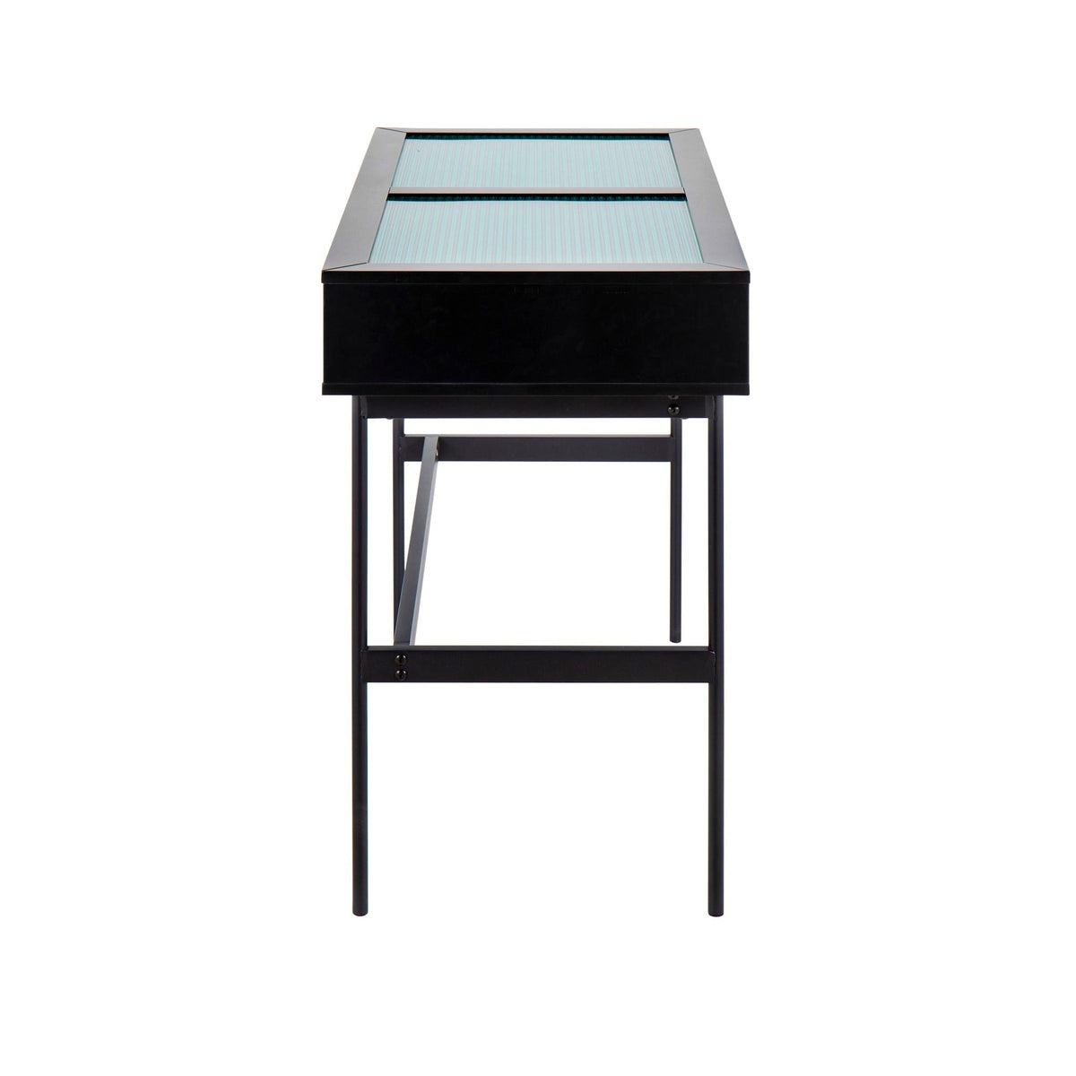 Contemporary Console Table with Tempered Glass Top - White or Black