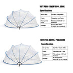 18ft Ground-Mounted Retractable Pool Cover with Fiberglass Rods - Blue