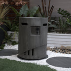 32000 BTU Round Outdoor Gas Fire Pit with Lava Stones and Cover