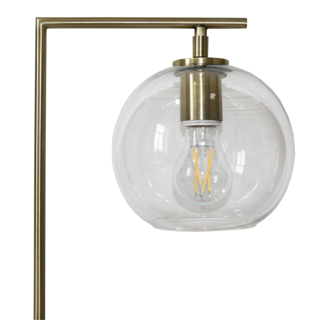 Gold Desk Lamp with Glass Globe Shade - Villa