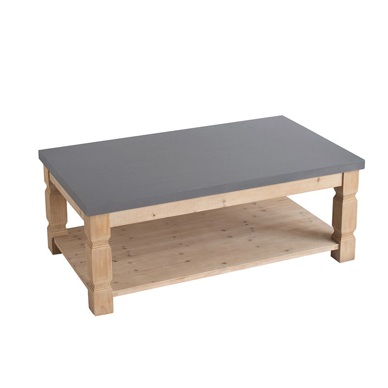 Rustic and Modern Console Table with Fir Wood & Veneer - Light Brown