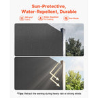 Retractable Side Awning with Waterproof Polyester Fabric - Grey or Beige