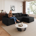 95" Cloud Sectional Sofa with Modern Minimalist Design - Black