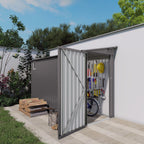 Lean-To Storage Shed with Windows and Sloping Roof - Gray