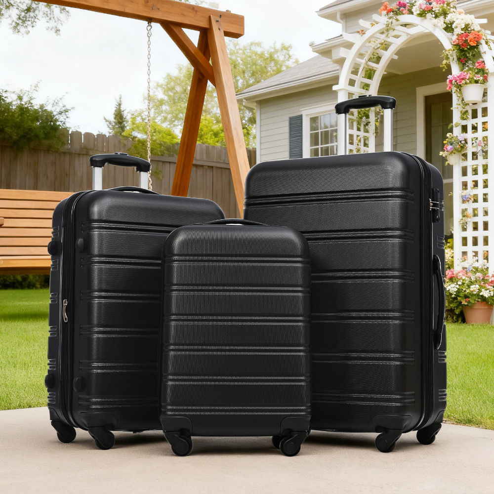 Hardside Spinner Luggage Set with TSA Lock - Black