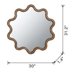 Wooden Accent Mirror With Unique Frame - Brown