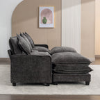 Modern Sectional Sofa with Removable Ottomans, USB Ports - Dark Gray or Light Blue