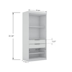 Mulberry Wardrobe Closet with Adjustable Shelving - Dark Brown, Blue, or White
