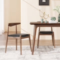Set of 2 Rubberwood Dining Chairs with Faux Leather Upholstery - Multiple Colors