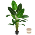 Bird of Paradise Artificial Plant with Faux Banana Leaves - 6 Ft Tall