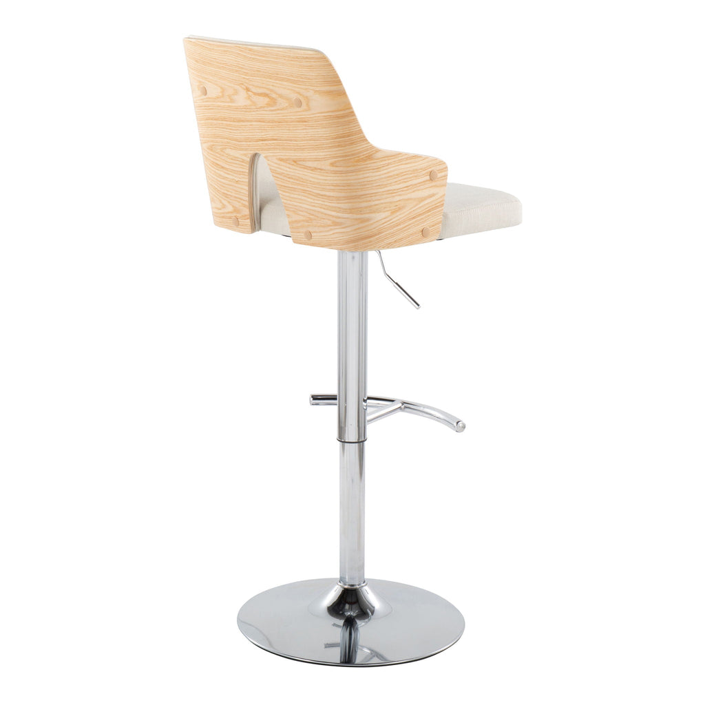 Stella Adjustable Barstool Set with Swivel & Rounded T Footrest - Dark Gray or Beige