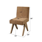 Zoey Dining Set with Rectangular Pedestal Table and Upholstered Chairs - Light Brown