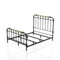 Transitional Style Metal Panel Bed with Hand-Brushed Accents - Black