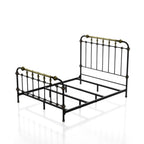 Transitional Style Metal Panel Bed with Hand-Brushed Accents - Black
