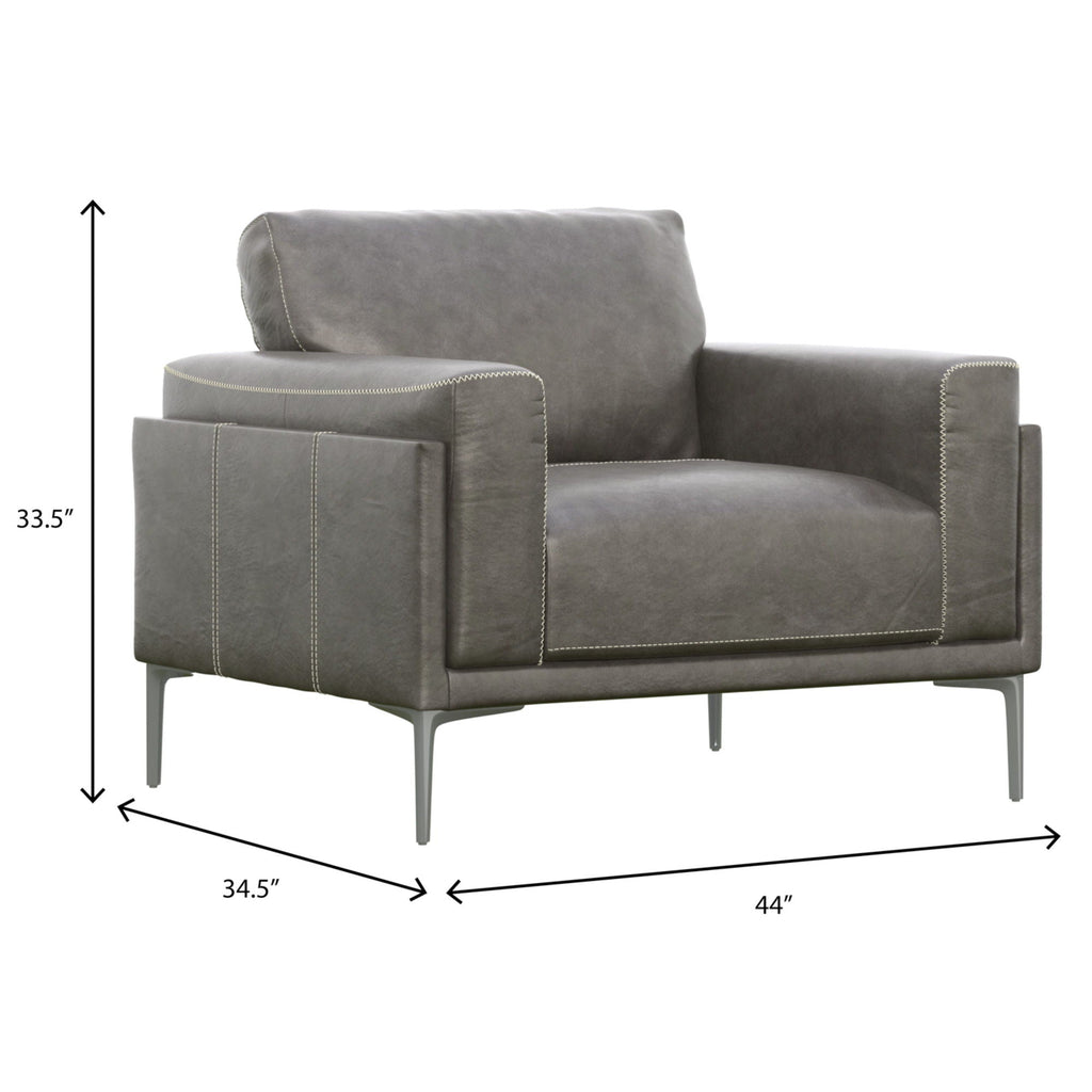 Transitional Fabric Arm Chair with Relaxed Seating - Dark Gray