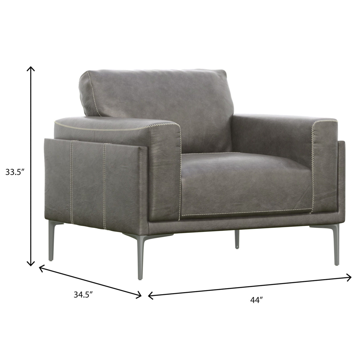 Transitional Fabric Arm Chair with Relaxed Seating - Dark Gray