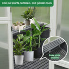 Wooden Greenhouse with Polycarbonate Panels - White / Gray