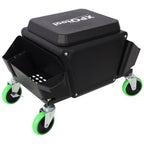 Heavy Duty Mechanic Stool with Wheels and Soft Rubber Cushion - Green