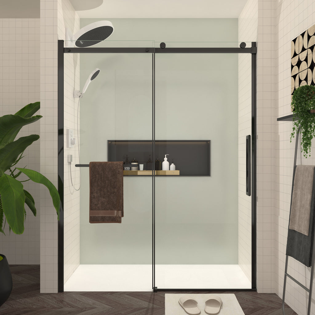 Frameless Sliding Shower Door with 8mm Tempered Glass - Matte