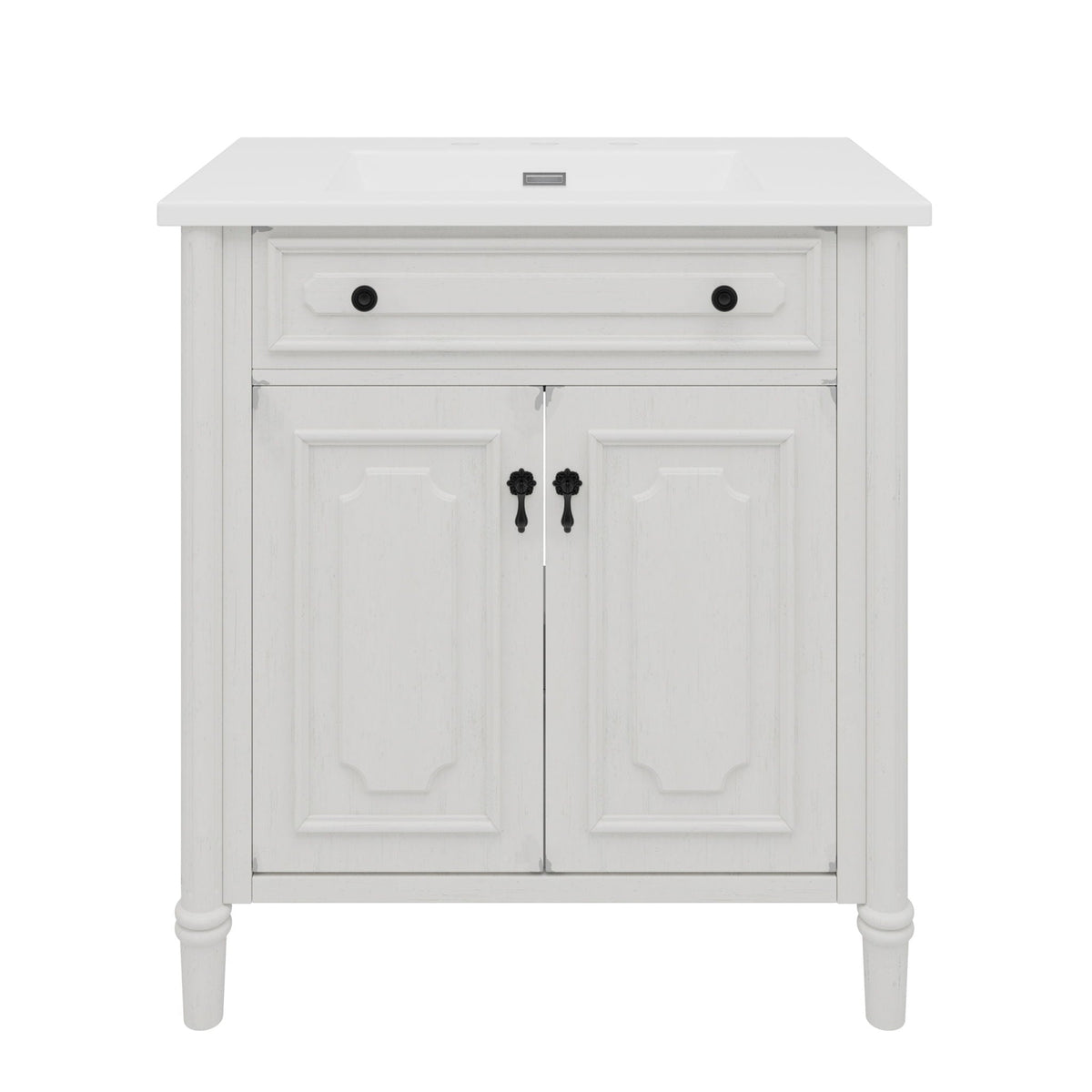 Vintage Bathroom Vanity With Sink and Soft-Close Doors - Dark Gray or White