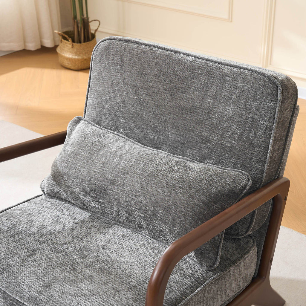 Upholstered Living Room Chair with Curved Armrests - Choice of Color