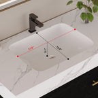 36" Artificial Stone Bathroom Vanity with Ceramic Sink - Black/White