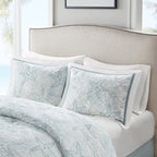 White King Comforter Set with Coastal Embroidery - 100% Cotton