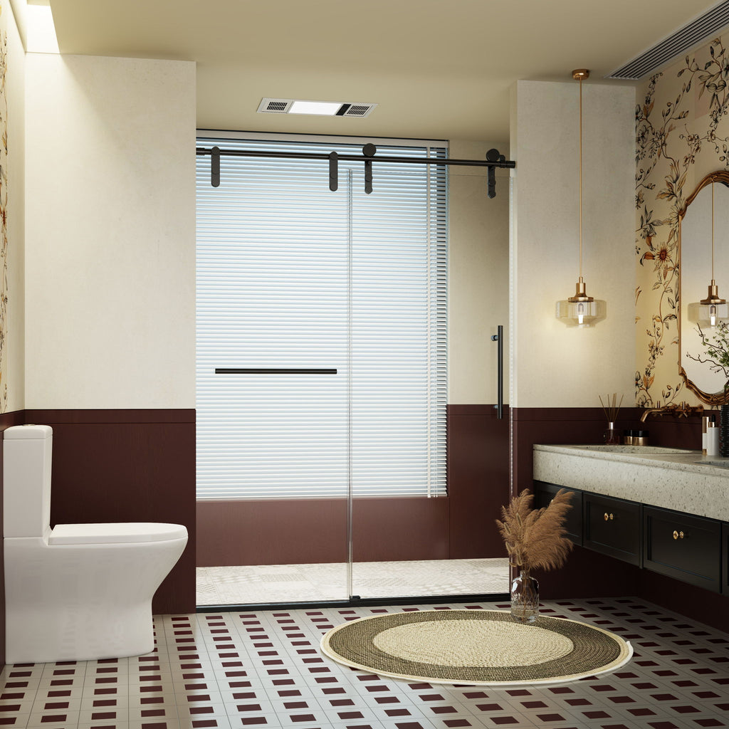 Frameless Single Sliding Shower Doors With Towel Rail & Handle