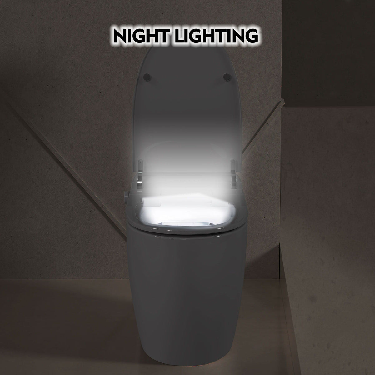 Heated Seat Smart Toilet with Foot Sensor Flush - White