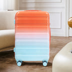 3-Piece Spinner Wheel Luggage Set with Silent Wheels - Blue Red