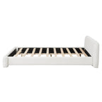 Cozy Upholstered Bed with Minimalist Frame - White Boucle