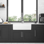 Farmhouse Ceramic Apron Front Single Bowl Kitchen Sink with Durable Design - White or Black