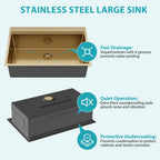 Stainless Steel Drop In Kitchen Sink with Workstation - Gray or Gold