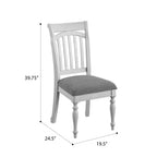 Slat Back Dining Chairs with Coastal Design - Gray