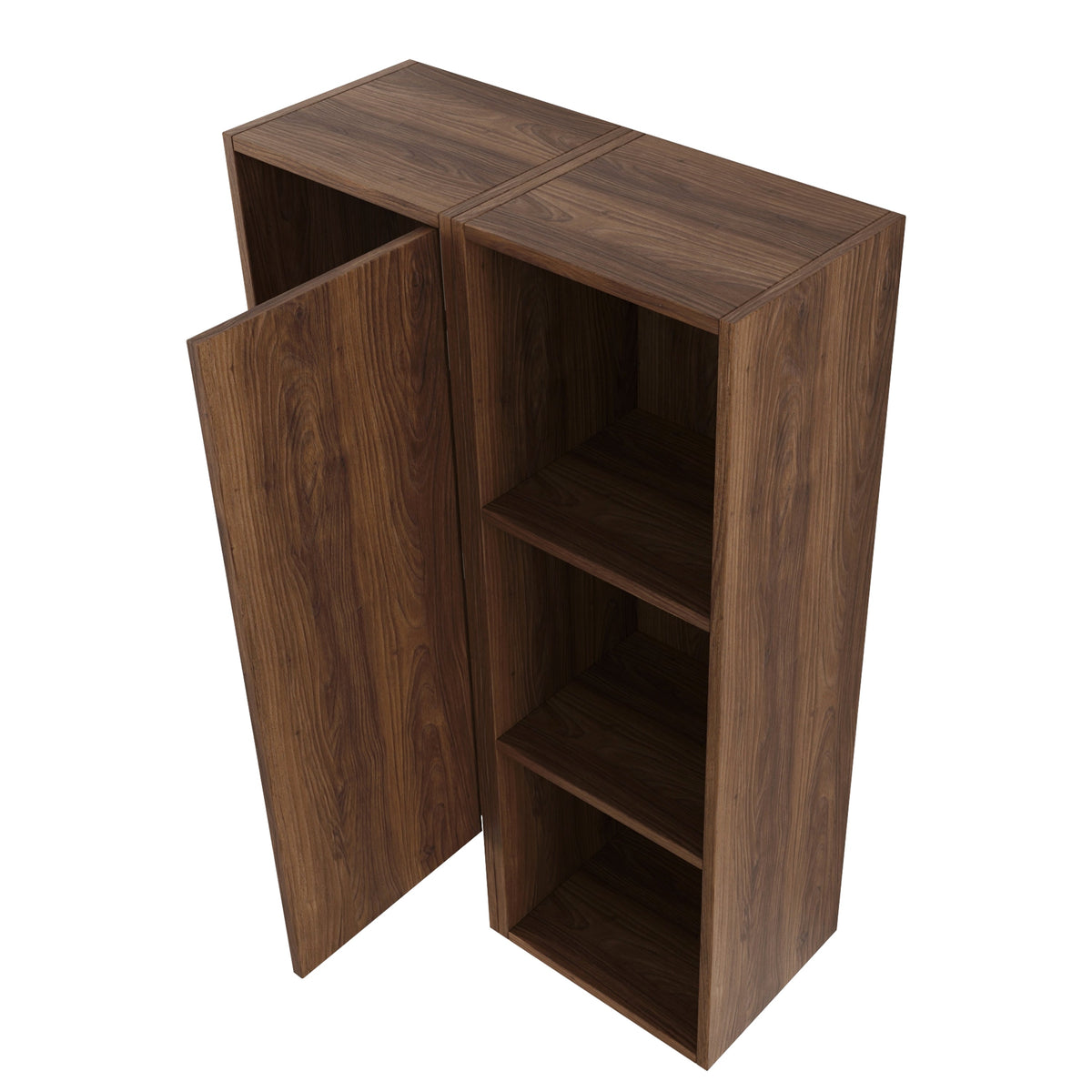 24 Inch Wall-Mounted Side Cabinet with Soft Closing Door - Brown Ebony