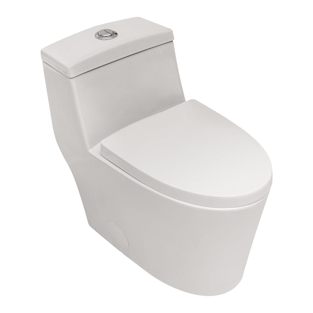 Dual Flush 1 Piece Toilet with Soft Closing Seat - White