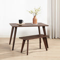 Capri 47-78.5" Solid Red Oak Dining Table with Extending Leaves - Dark Brown or Brown