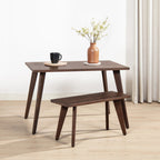 Capri 47-78.5" Solid Red Oak Dining Table with Extending Leaves - Dark Brown or Brown