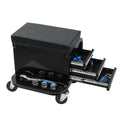 Rolling Creeper Garage Seat with 3 Built-In Drawers - Black