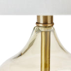 Ellipse Curved Glass Table Lamp Set of 2 with Gold Base - White