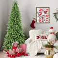 6FT Slim Christmas Tree with Hinged Branches - Green