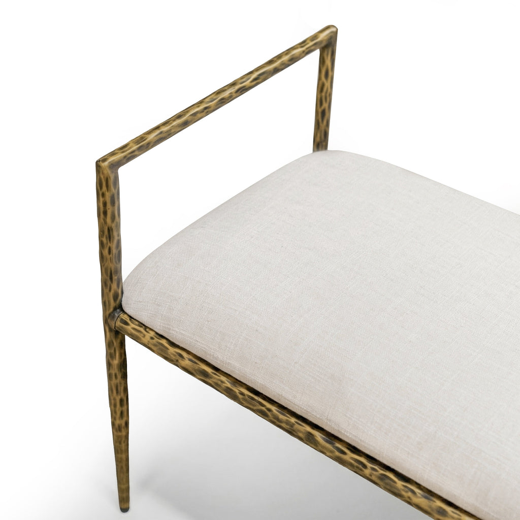 Contemporary Style Bench with Padded Upholstery - Beige Matte