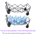 Large Capacity Folding Outdoor Wagon Cart with Extender - Black & Orange