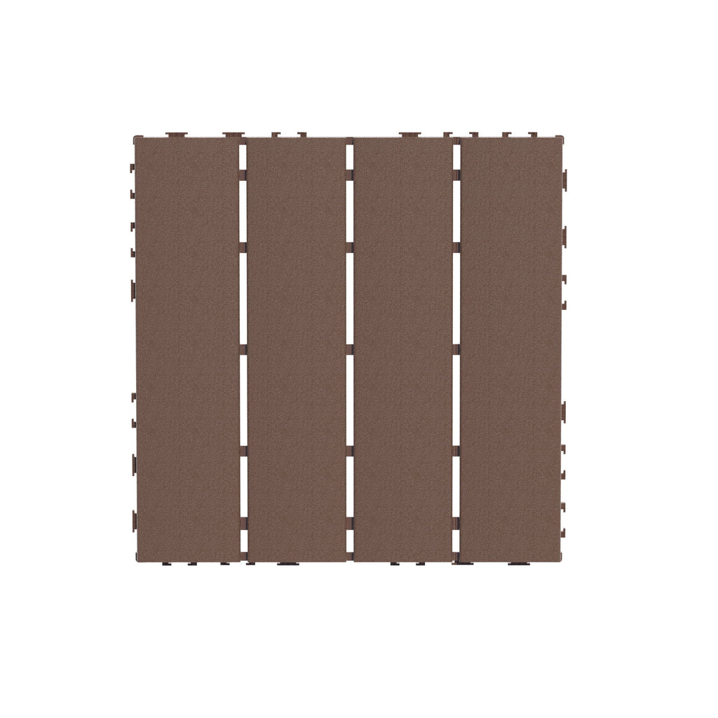 Interlocking Deck Tiles 44 Pack with Easy Click Installation - Dark Brown or Dark Gray